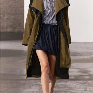 Zara Khaki and Black Trench Coat